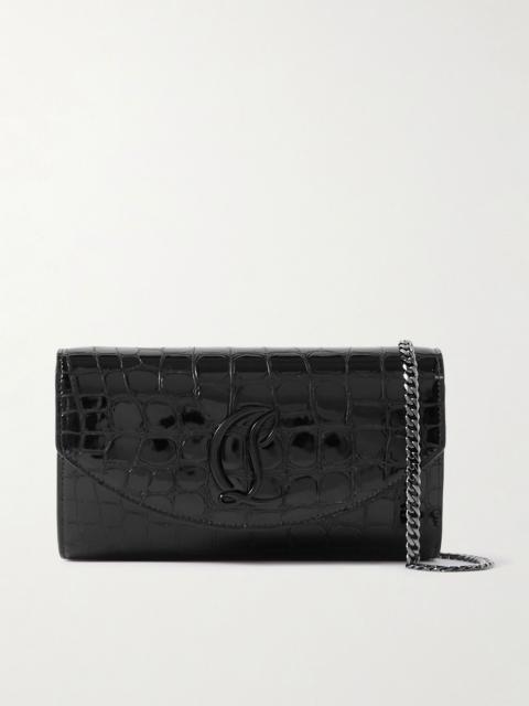 Christian Louboutin Loubi54 croc-effect leather shoulder bag Black