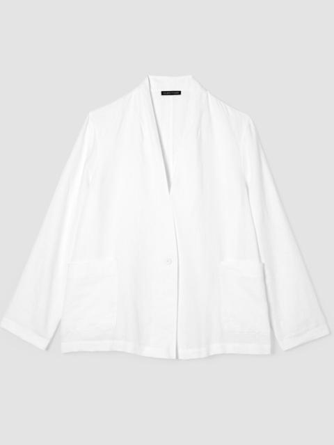 EILEEN FISHER Organic Linen High Collar Jacket