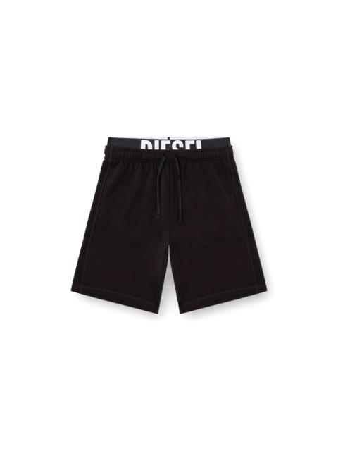 Diesel COTTON SHORTS WITH DIESEL LOGO WAISTBAND