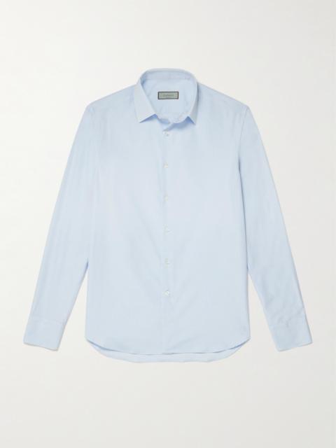 Canali Cutaway-Collar Cotton-Poplin Shirt