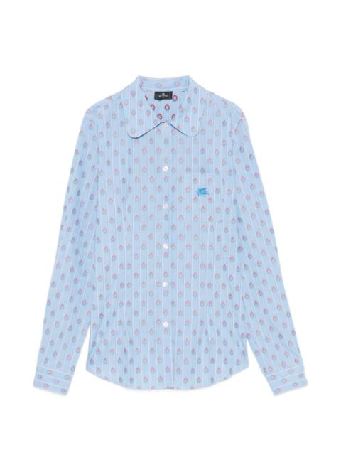 Etro Pegasus-embroidered striped shirt