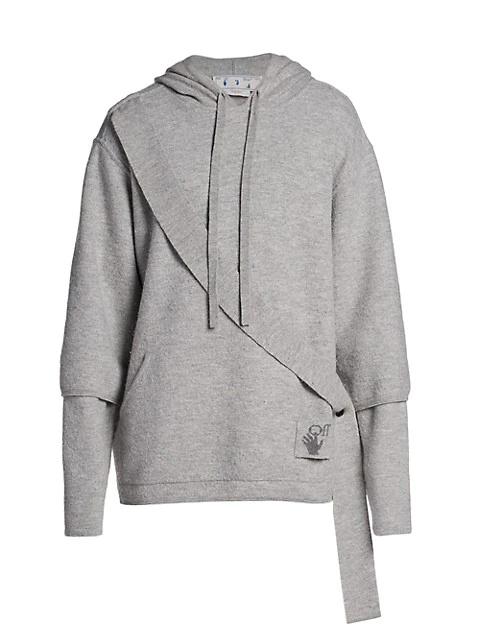 Off-White Easybreezy Wool-Knit Hoodie Sweatshirt