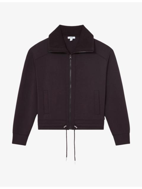 REISS Laurrie Zip Interlock-Jersey Sweatshirt