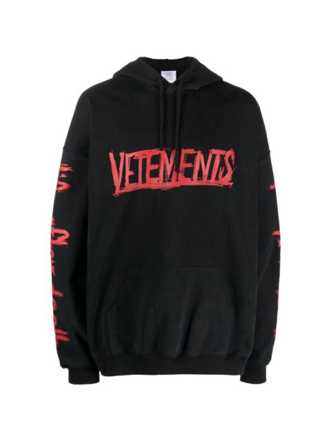 VETEMENTS logo-print cotton hoodie