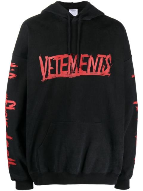 VETEMENTS logo-print cotton hoodie