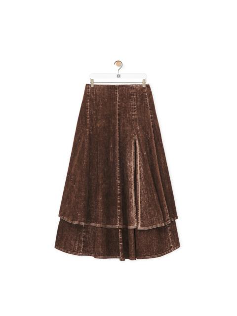 Double layer skirt in denim