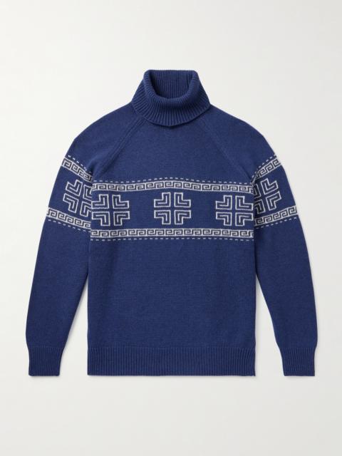 Brunello Cucinelli Intarsia-Knit Cashmere Rollneck Sweater