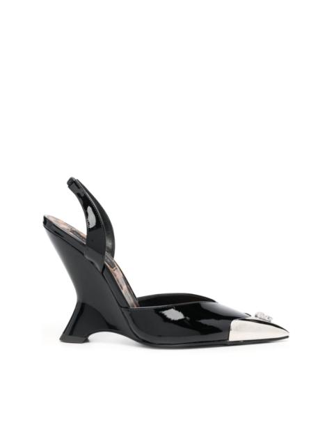 105mm patent-leather sandals
