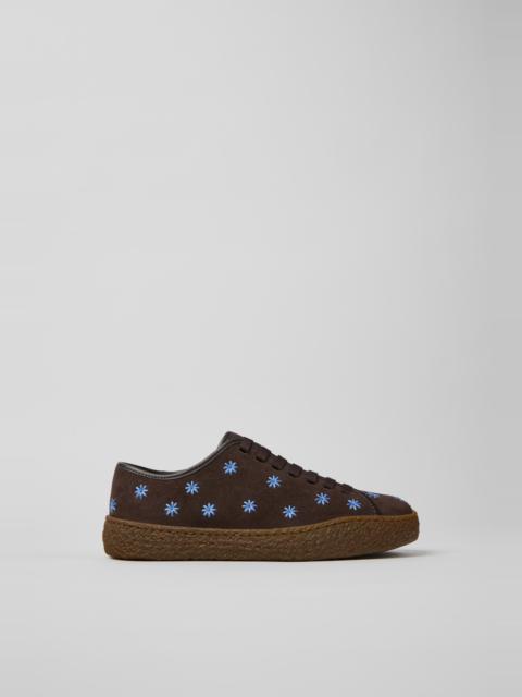 CAMPER Peu Terreno Brown Suede and Leather Shoes for Women.