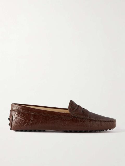 Gommino snake-effect leather loafers