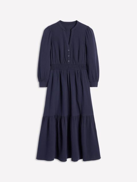 BODEN Elena Double Cloth Midi Dress-Navy