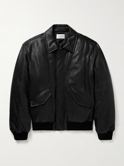 SAINT LAURENT Leather Blouson Jacket Black