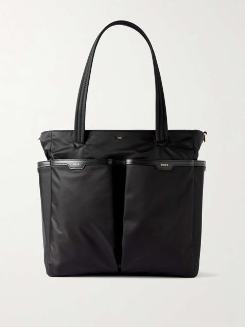 Baby leather-trimmed ECONYL® tote