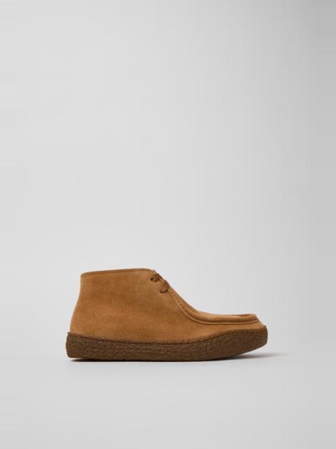 CAMPER Peu Terreno Brown Nubuck Ankle Boots for Women.