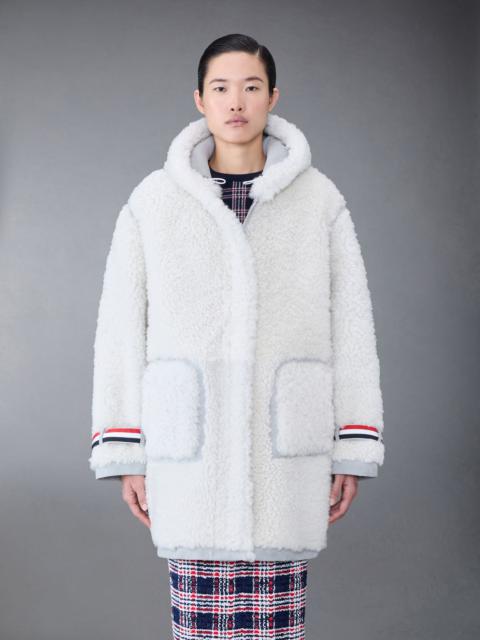 Thom Browne Shearling Oversized Hooded Coat