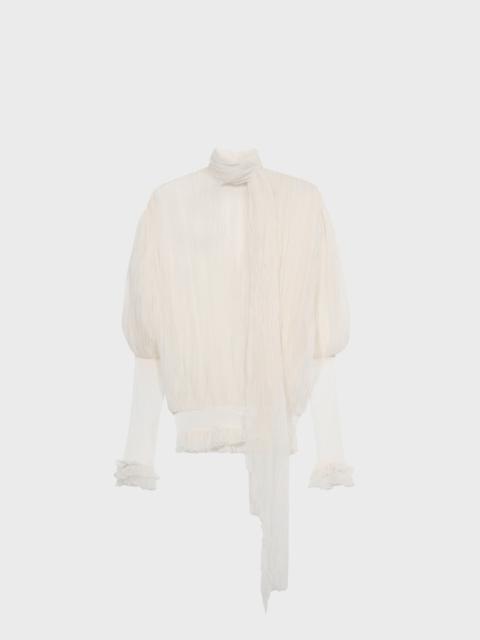 Blumarine PLEATED BLOUSE IN SILK CHIFFON