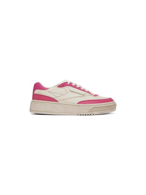 Reebok Off-White & Pink Club C LTD Sneakers