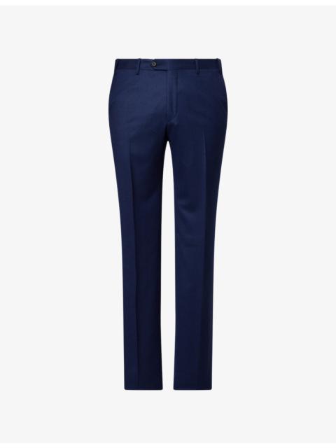 CORNELIANI Slim-Leg Mid-Rise Wool Trousers