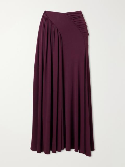 rabanne Gathered Stretch-jersey Midi Skirt