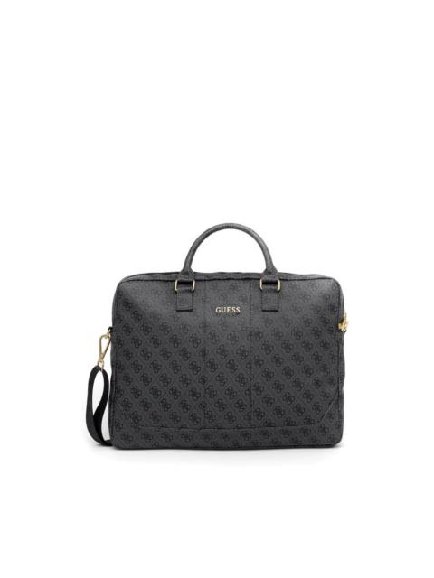 GUESS USA monogram top handle laptop bag