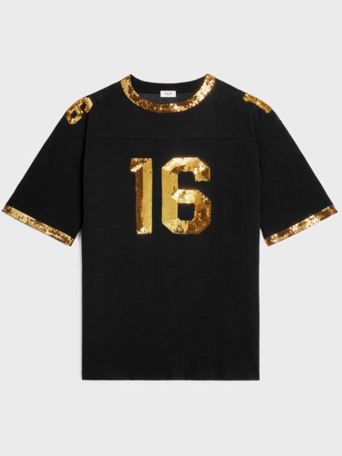 Celine 16 embroidered T-shirt in jersey mesh