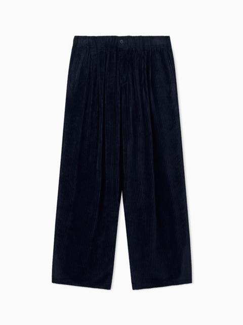 GIORGIO ARMANI TROUSER OVERSIZED FIT RIBBED VISCOSE VELVET