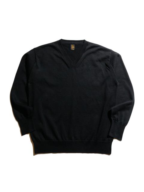 BATONER The Sea Island Cotton V Neck Black