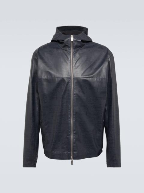 Berluti Scritto Printed B-Way leather jacket