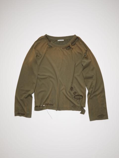 Acne Studios Distressed long sleeve t-shirt - Dusty brown