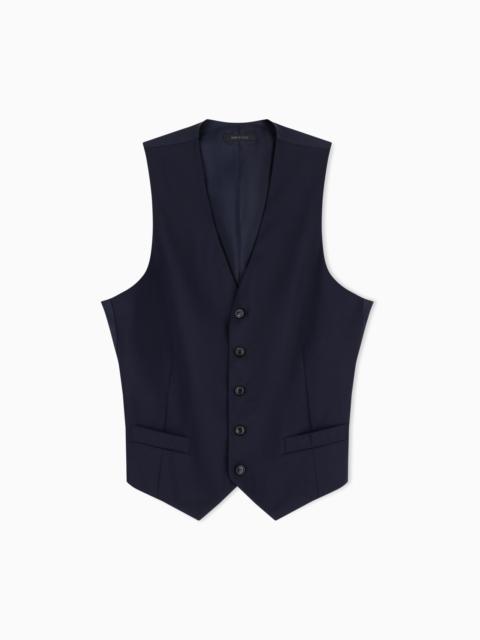 GIORGIO ARMANI Single-breasted waistcoat in virgin wool