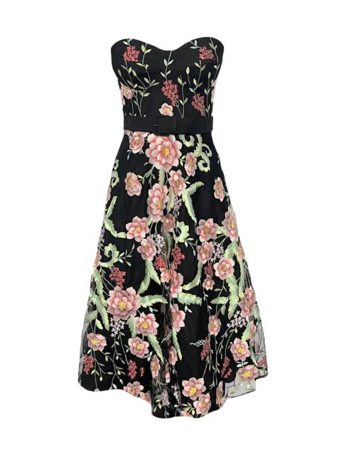 Dress The Population Women's Mabel Floral Mididress - Bright Rose Multi