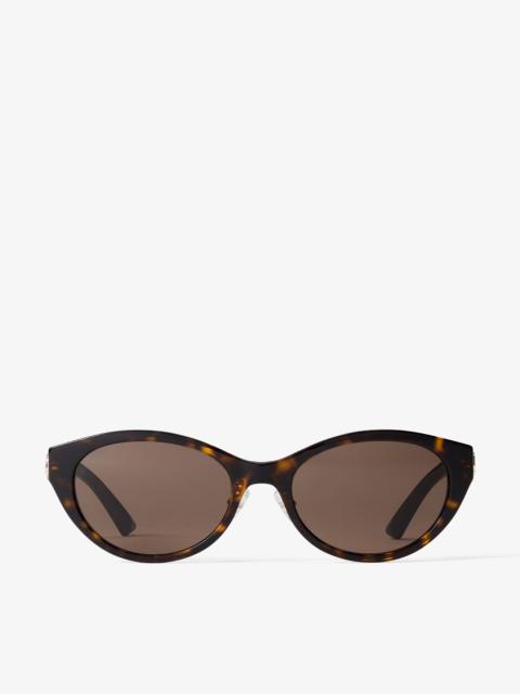 JIMMY CHOO Benna
Havana and Dark Brown Acetate Oval Sunglasses