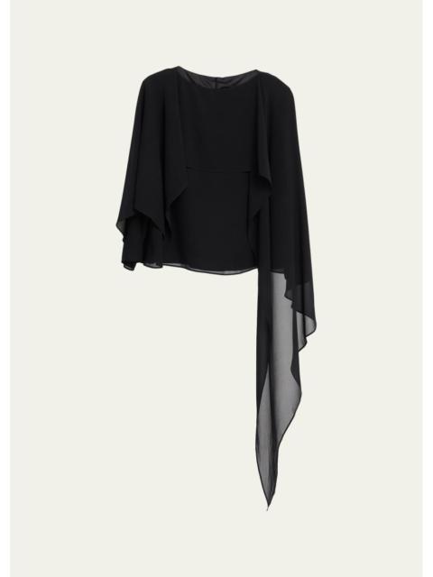 Maison Margiela Asymmetric Draped Chiffon Top