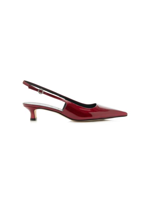 Aeyde Catrina Metallic Patent Leather Slingback Pumps red