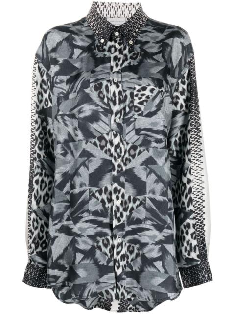 Pierre-Louis Mascia abstract-print silk shirt