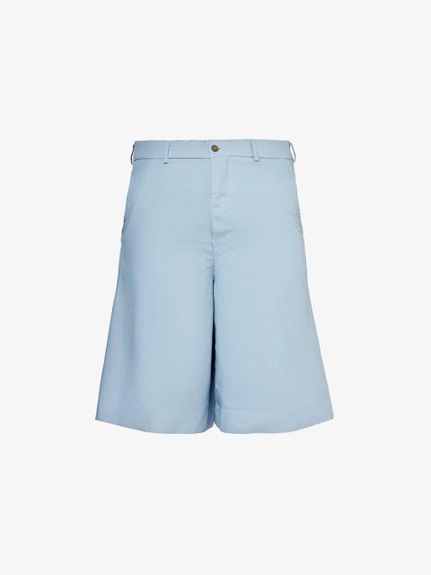 High-rise relaxed-fit woven shorts