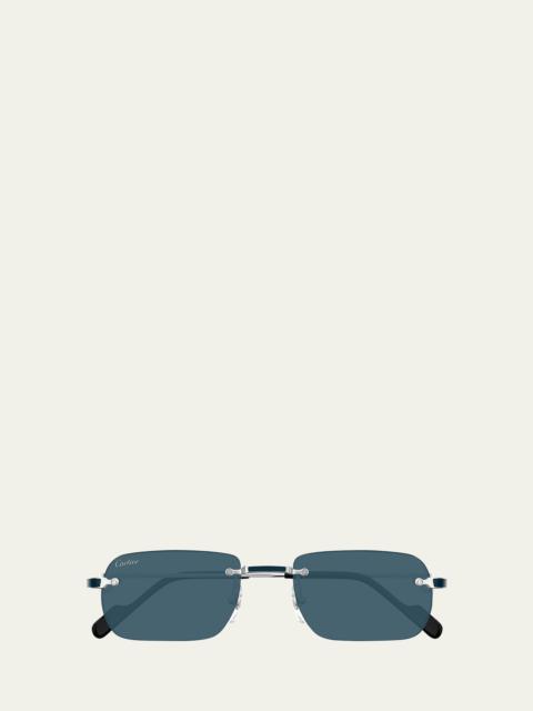 Cartier Men's Ct0498sm Nylon and Metal Oval Sunglasses