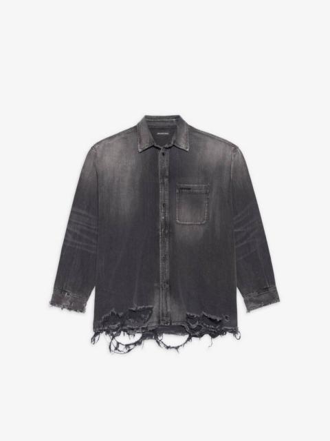 BALENCIAGA Ripped Shirt in Black/white