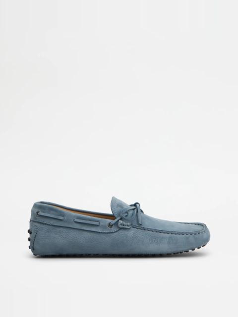 GOMMINO DRIVING SHOES IN NUBUCK - LIGHT BLUE
