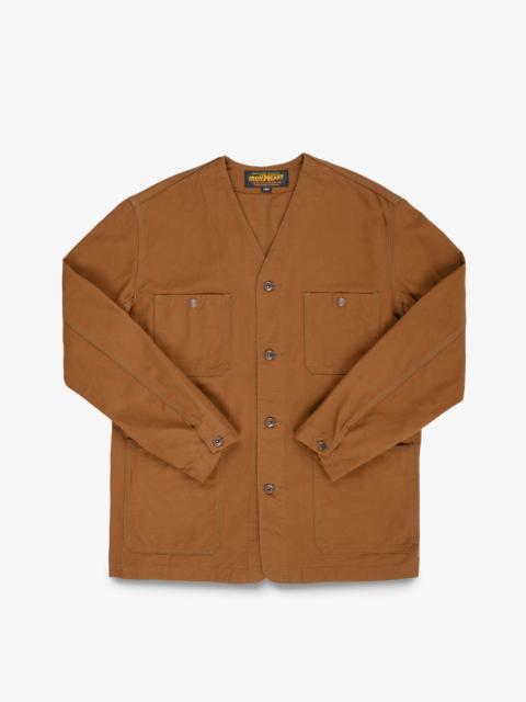Iron Heart IHJ-159-BRN 13.5OZ DUCK COLLARLESS CHORE JACKET - BROWN