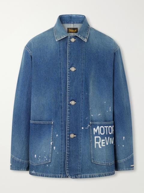 visvim Printed Distressed Denim Jacket