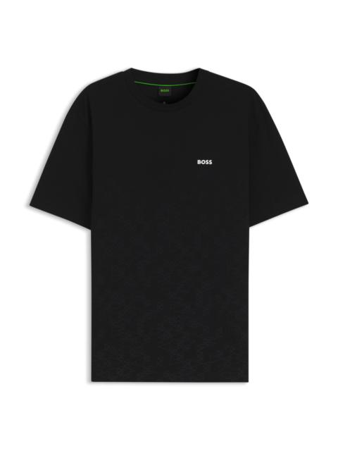 BOSS COTTON-PIQUÉ T-SHIRT WITH ALL-OVER PRINT