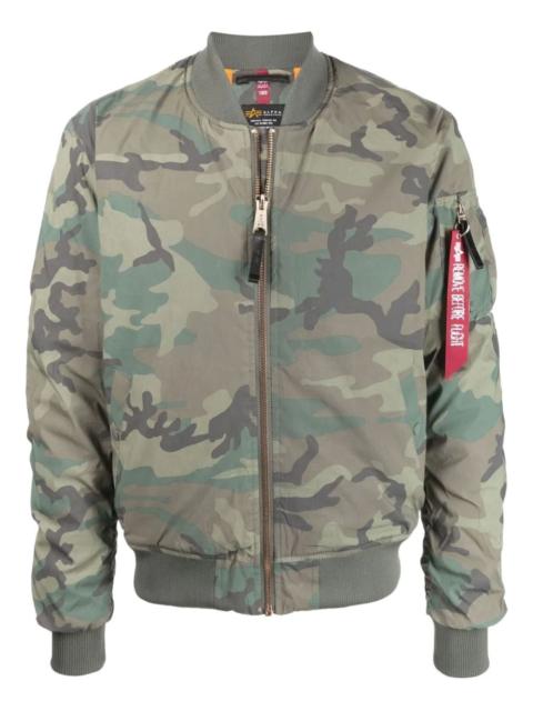 ALPHA INDUSTRIES camouflage zip-up bomber jacket