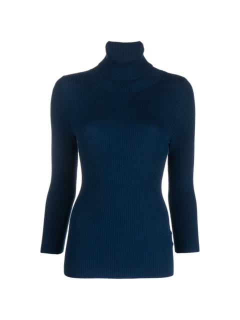 Aspesi ribbed-knit roll-neck knitted top