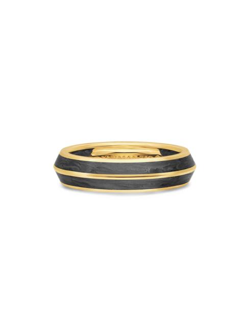 DAVID YURMAN Men's Knife Edge Band Ring in 18K Yellow Gold - Forged Carbon