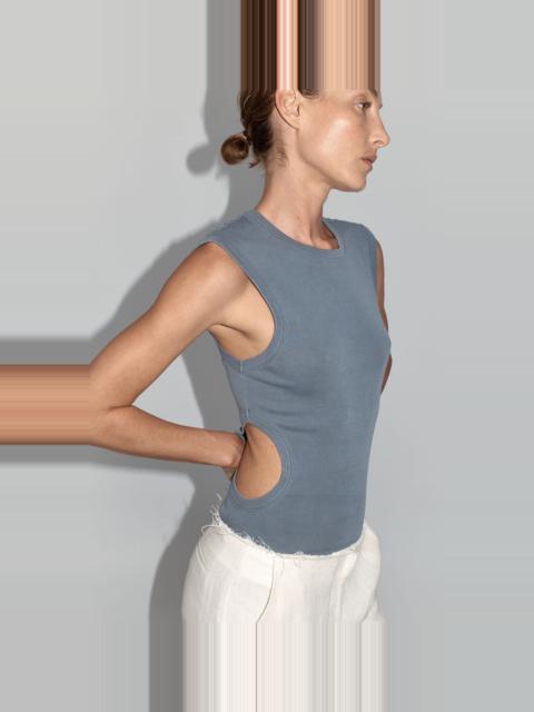 ST. AGNI Organic Cotton Cut Out Tank - Diesel Grey