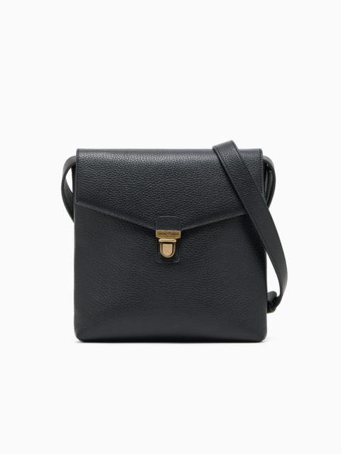 EMPORIO ARMANI ICON PEBBLED LEATHER FLAT SHOULDER BAG