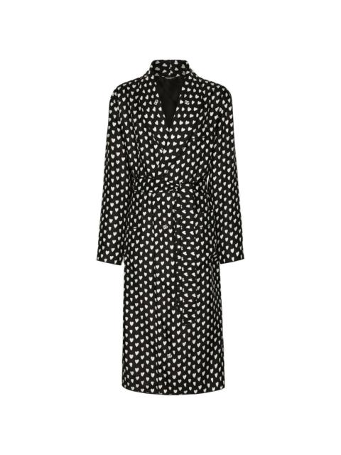 Dolce & Gabbana heart-print belted coat