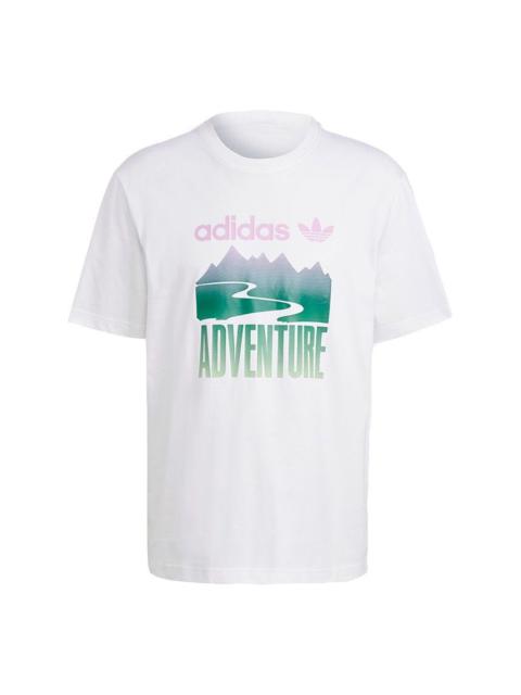 adidas adidas originals Adv Mount Tee Retro Pattern Sports Short Sleeve White GN2358