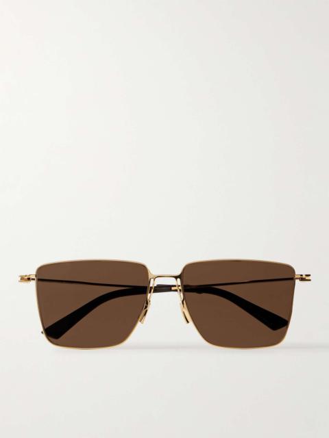 D-Frame Gold-Tone Sunglasses